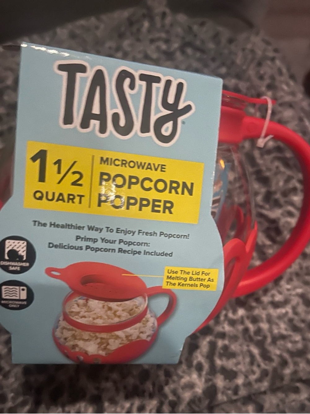 Tasty Microwave Popcorn Popper - Red
